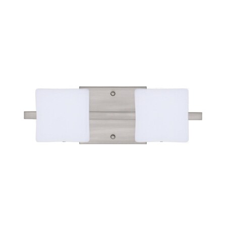 Besa Lighting Alex Vanity, Opal Matte, Satin Nickel Finish, 2x50W Halogen 2WS-773507-SN